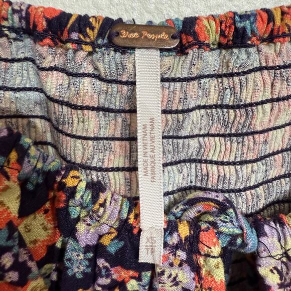 Free People Navy Combo Show Me Loe Floral Square Neck Romper Sz XS NWT - Picture 6 of 14